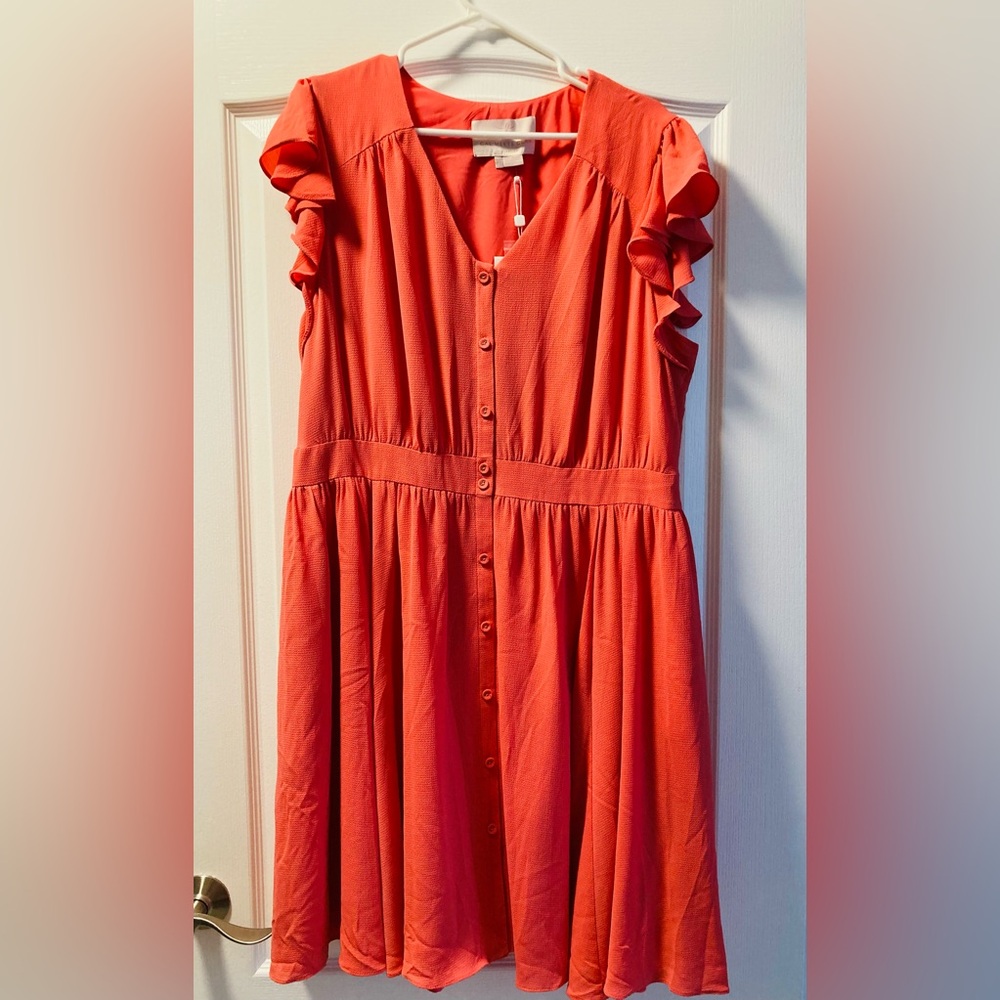 Gal meets glam Bree coral dress. Size 20. New with tags.